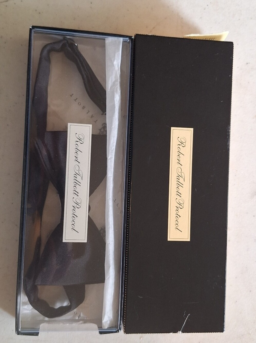 Robert Talbott Black Bow Tie with Branded Box